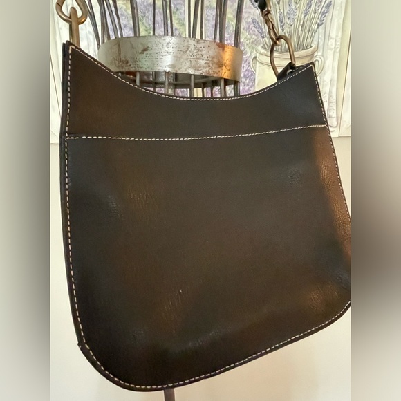 Equestrian Shoulder Bag/ Crossbody Black Pebbled Leather by Lauren Ralph Lauren - Picture 5 of 10